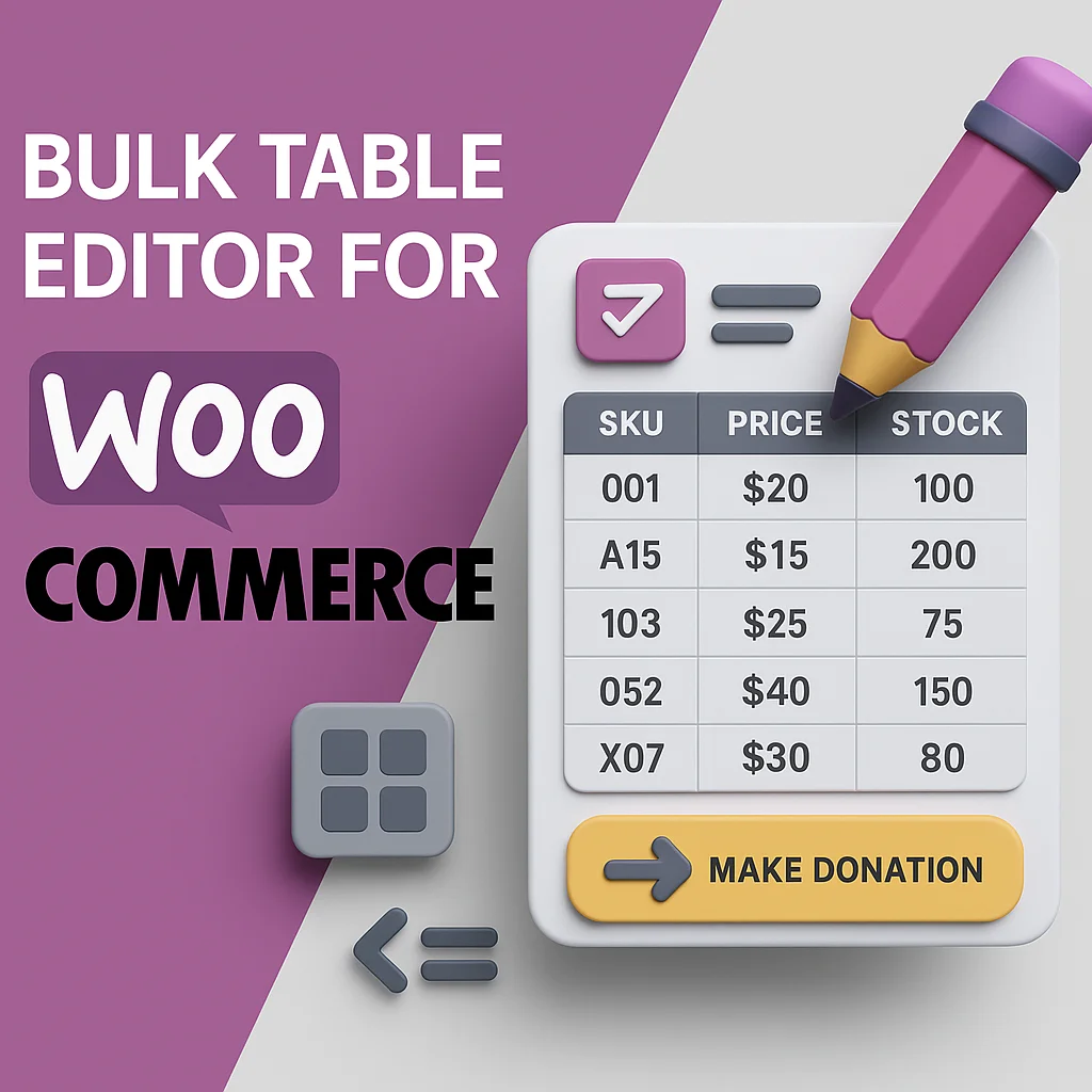 Bulk Table Editor for WooCommerce v2.6.1 Plugin - Edición masiva de tablas para productos en WooCommerce