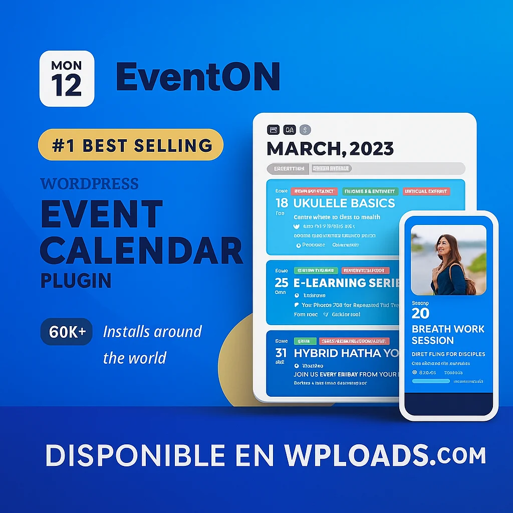 Plugin EventOn v5.0.6 para gestión de eventos en WordPress