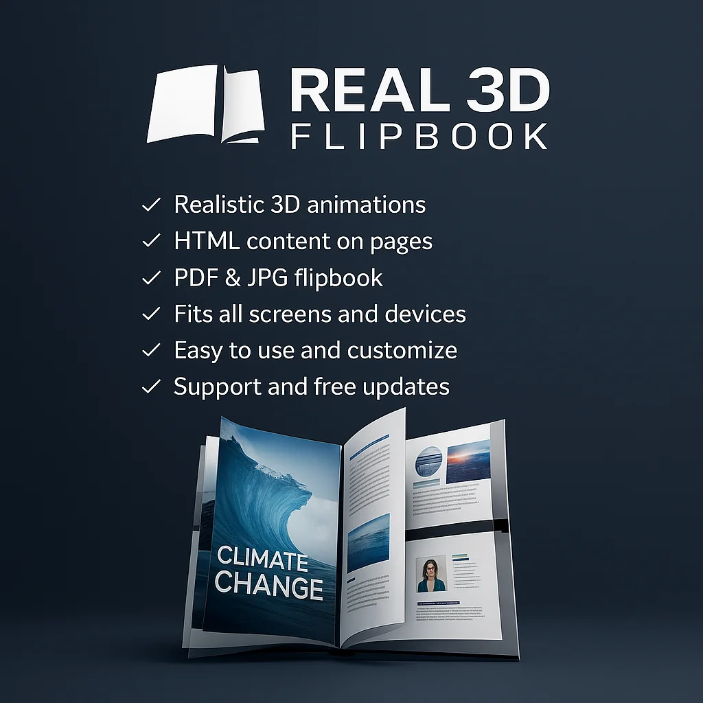 Real 3D FlipBook v4.9.5 WP Plugin - Plugin de WordPress para crear libros interactivos en 3D