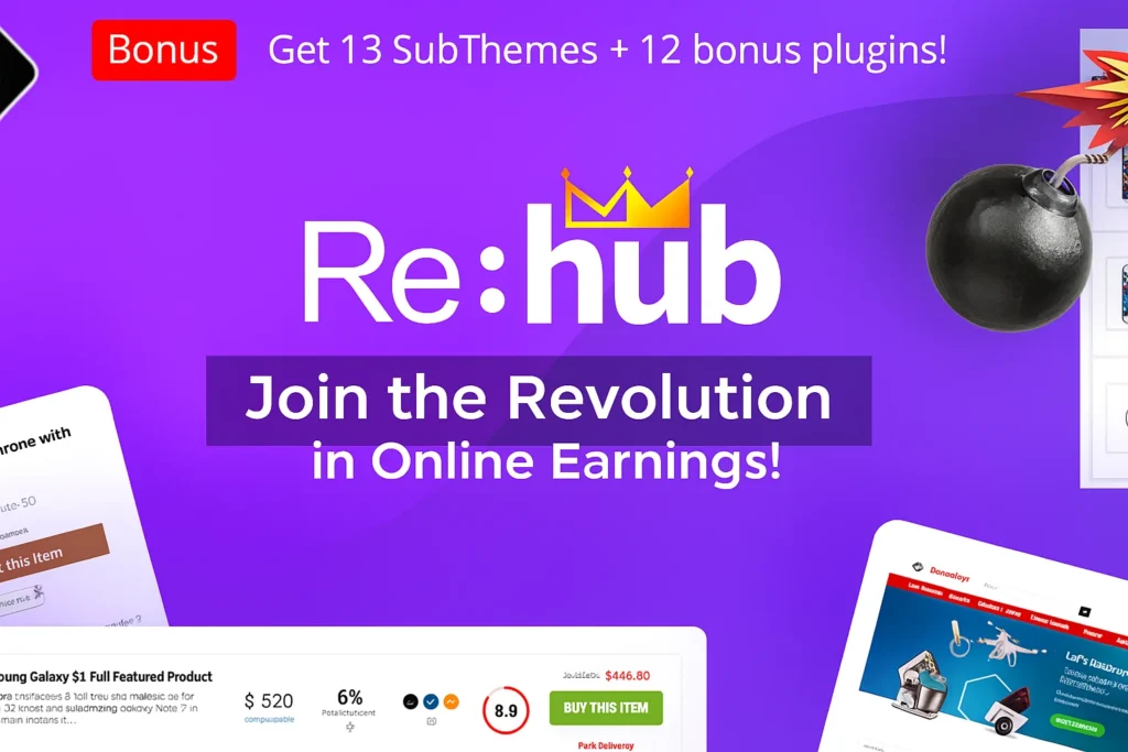 REHub v19.9.9.5 WordPress Theme - Tema versátil para sitios de afiliados y comercio electrónico