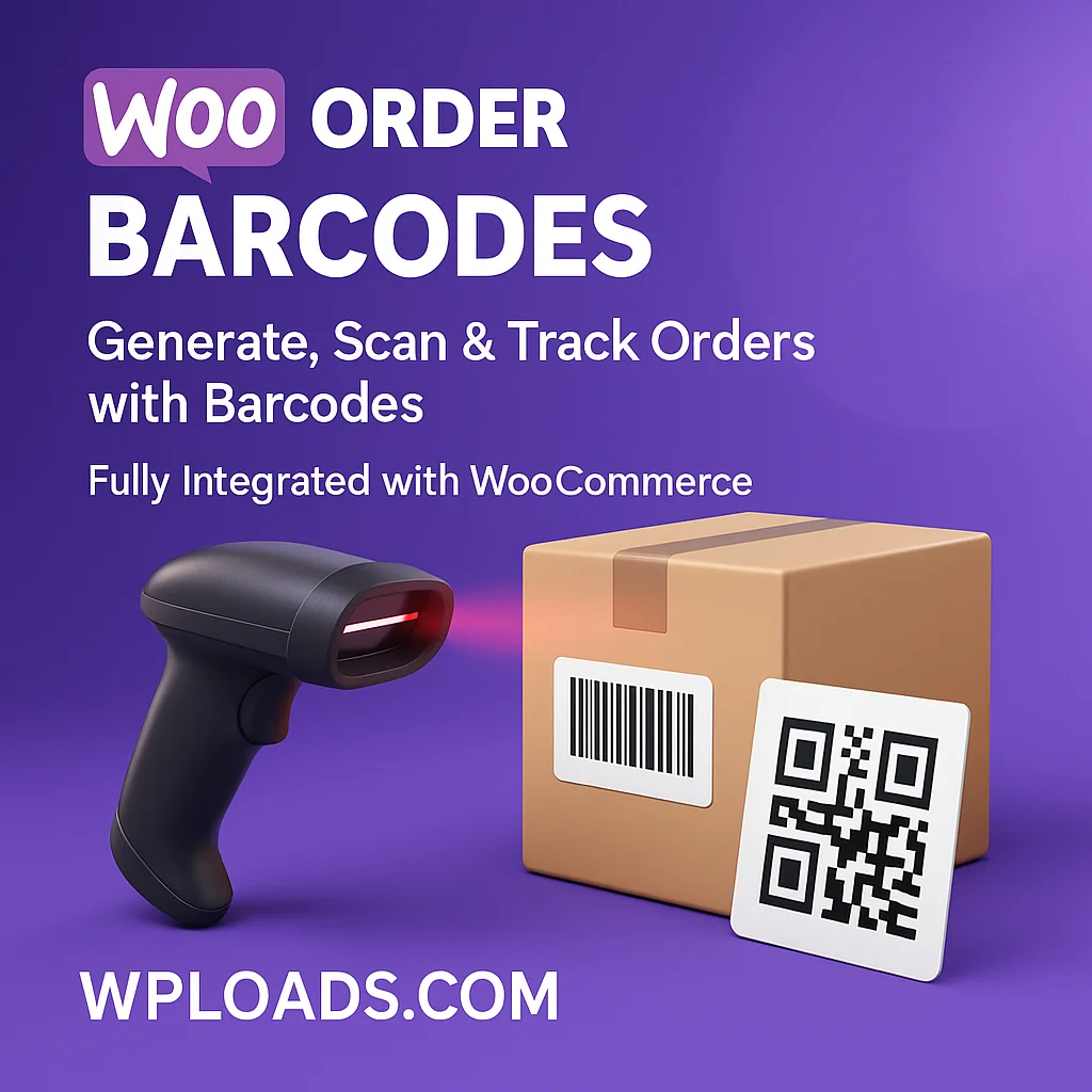 Plugin WooCommerce Order Barcodes v1.9.9 para generación de códigos de barras en pedidos