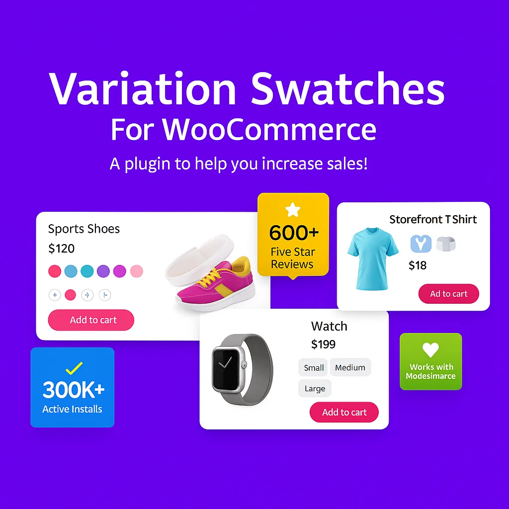 Plugin WooCommerce Product Variations Swatches v2.2.2 para personalizar variaciones de productos
