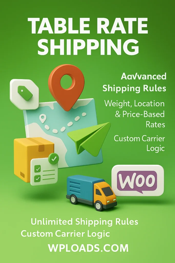 Plugin WooCommerce Table Rate Shipping v3.4.9 para cálculo de tarifas de envío