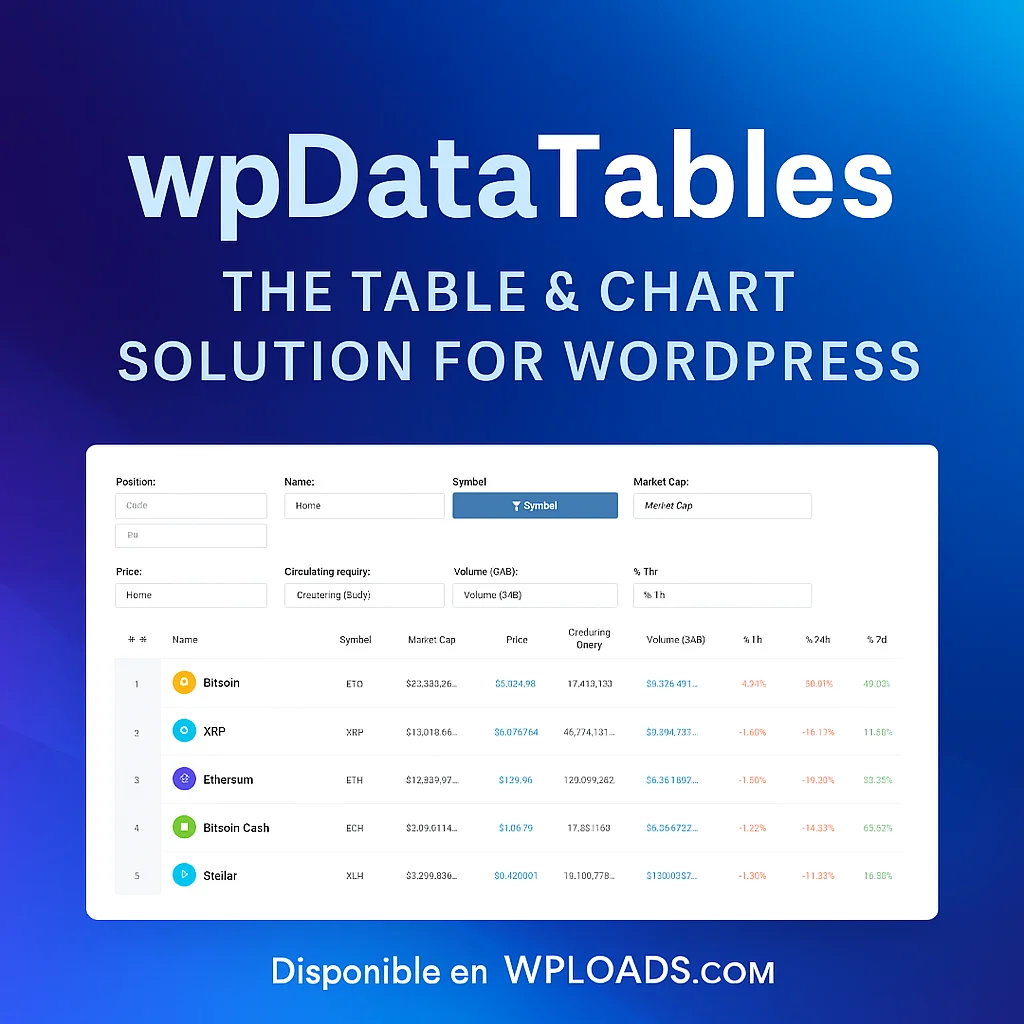 wpDataTables v7.3.3 WP Plugin - Herramienta de creación de tablas y gráficos para WordPress