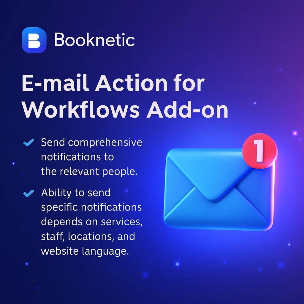 Booknetic Workflow Email V1.2.1 - Herramienta de gestión de citas y automatización de correos electrónicos