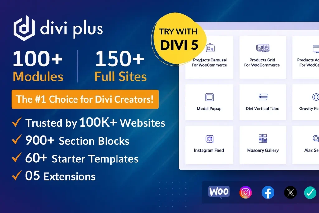 Divi Plus plugin WordPress con módulos avanzados para Divi Builder