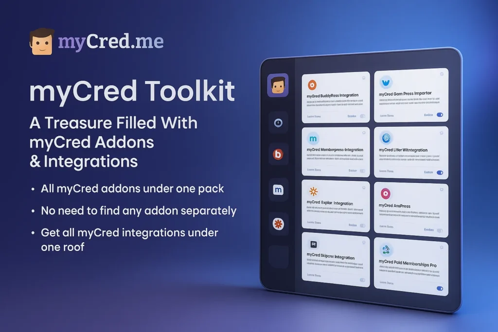 myCred Toolkit Pro v1.0.3 - Plugin de gestión de puntos y recompensas para WordPress