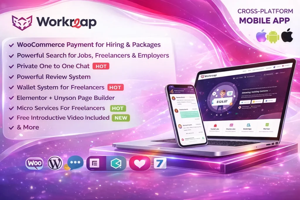 Tema Workreap v3.4.2 para WordPress