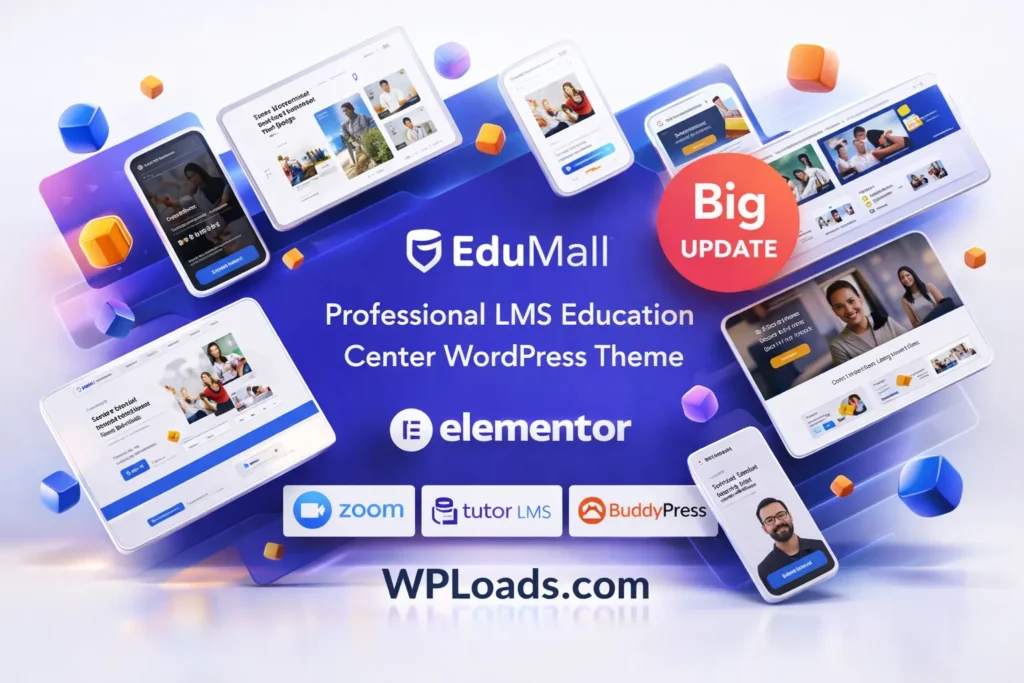 EduMall WordPress Theme – tema educativo para cursos online, academias y e-learning compatible con LMS y Elementor