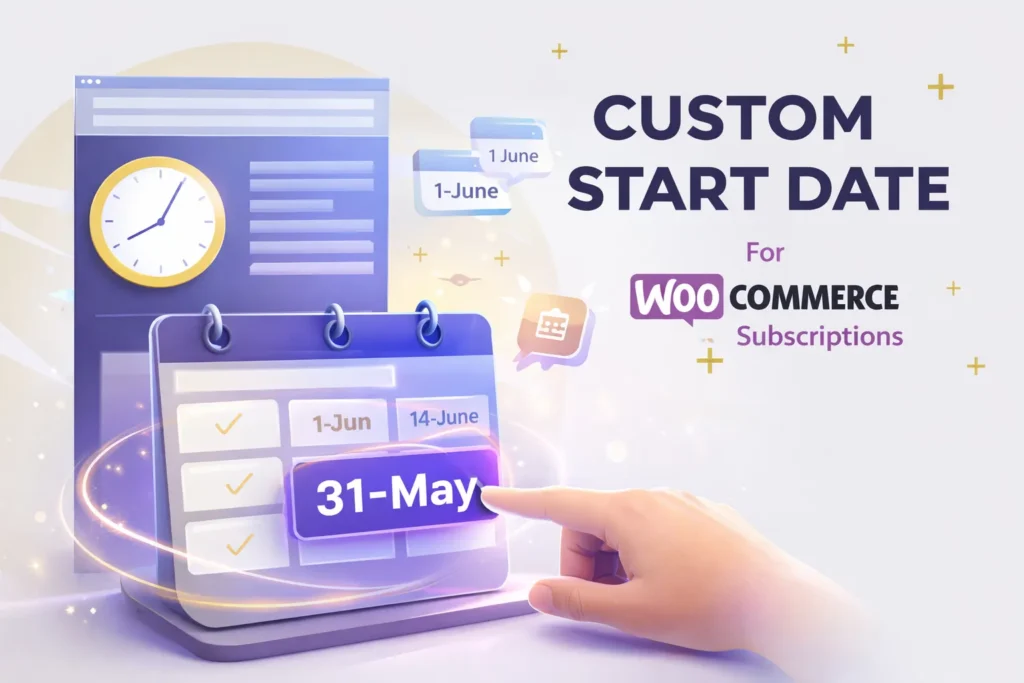 Custom Start Date for WooCommerce Subscriptions plugin para definir fecha de inicio personalizada