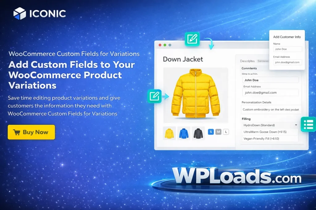 Iconic WooCommerce Custom Fields for Variations plugin para añadir campos personalizados en variaciones