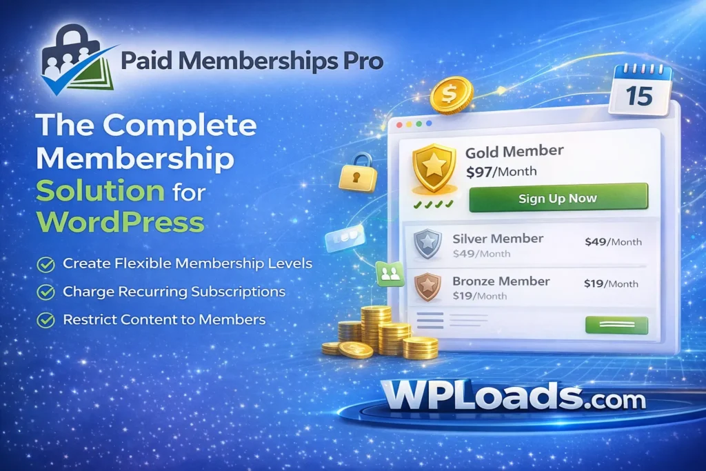 Paid Memberships Pro WordPress Plugin para crear niveles de membresía y pagos recurrentes