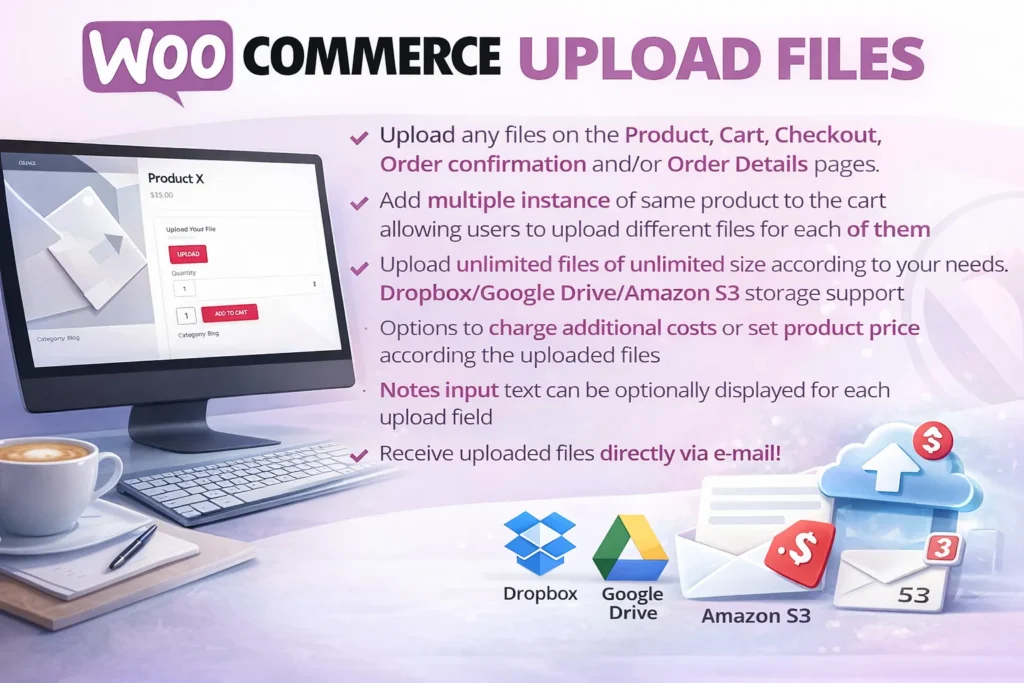 WooCommerce Upload Files Plugin para subir archivos en productos y checkout