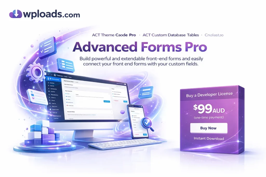 Advanced Forms Pro for ACF plugin para crear formularios avanzados en WordPress con Advanced Custom Fields
