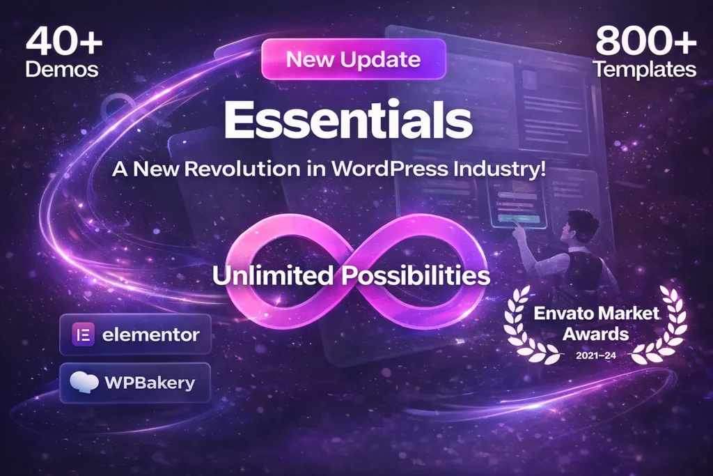 Essentials WordPress Theme multipurpose para crear sitios web con Elementor y WooCommerce