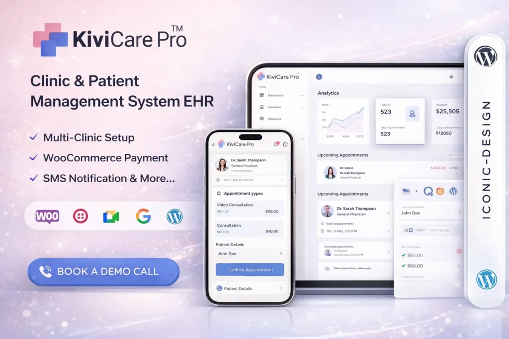 KiviCare Pro plugin WordPress para gestión clínica y citas médicas online