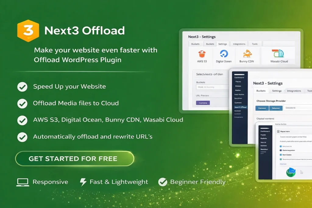 Next3 Offload plugin WordPress para mover archivos a la nube y mejorar velocidad