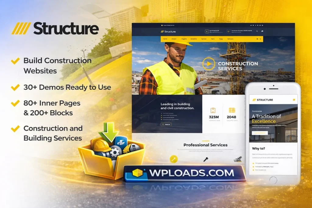 Structure WordPress Theme construcción arquitectura empresas diseño profesional