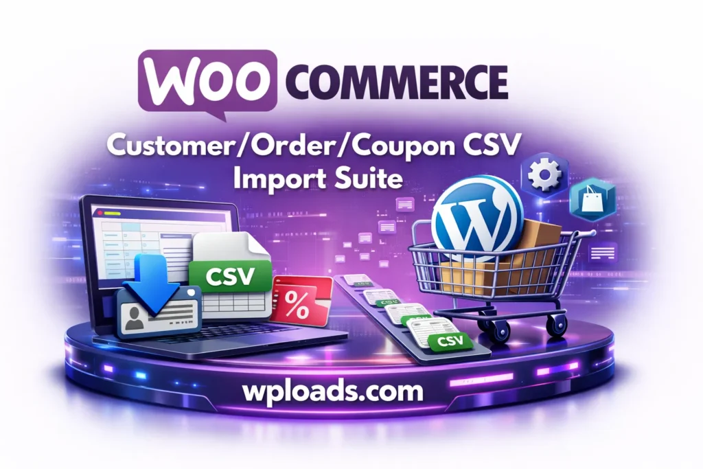 WooCommerce Customer Order Coupon CSV Import Suite plugin para importar clientes pedidos y cupones