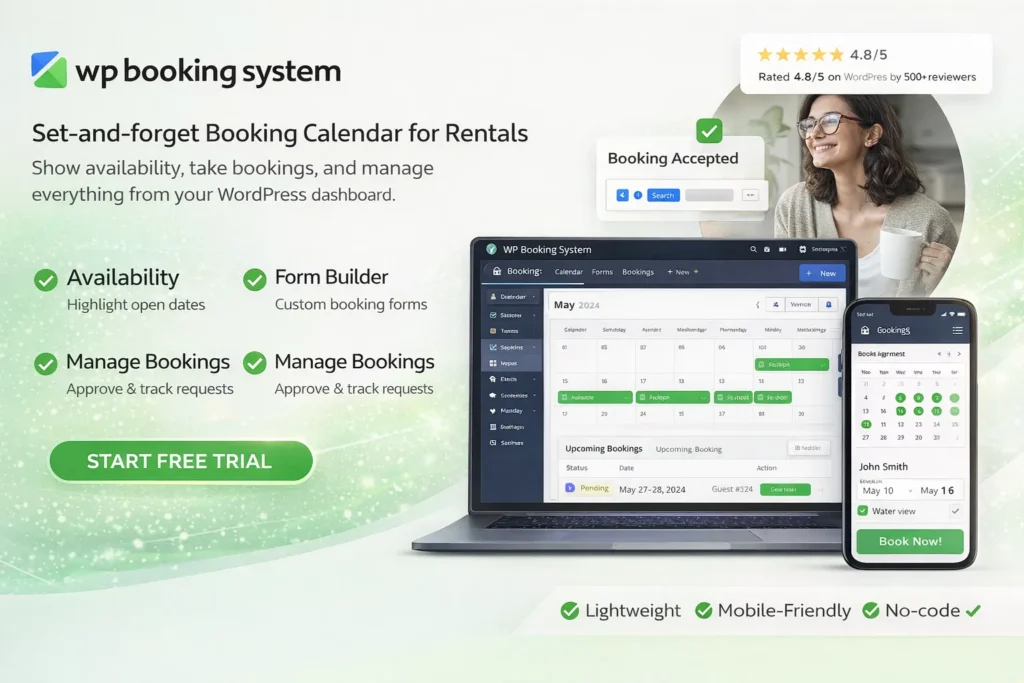 WP Booking System plugin WordPress para reservas online con calendario