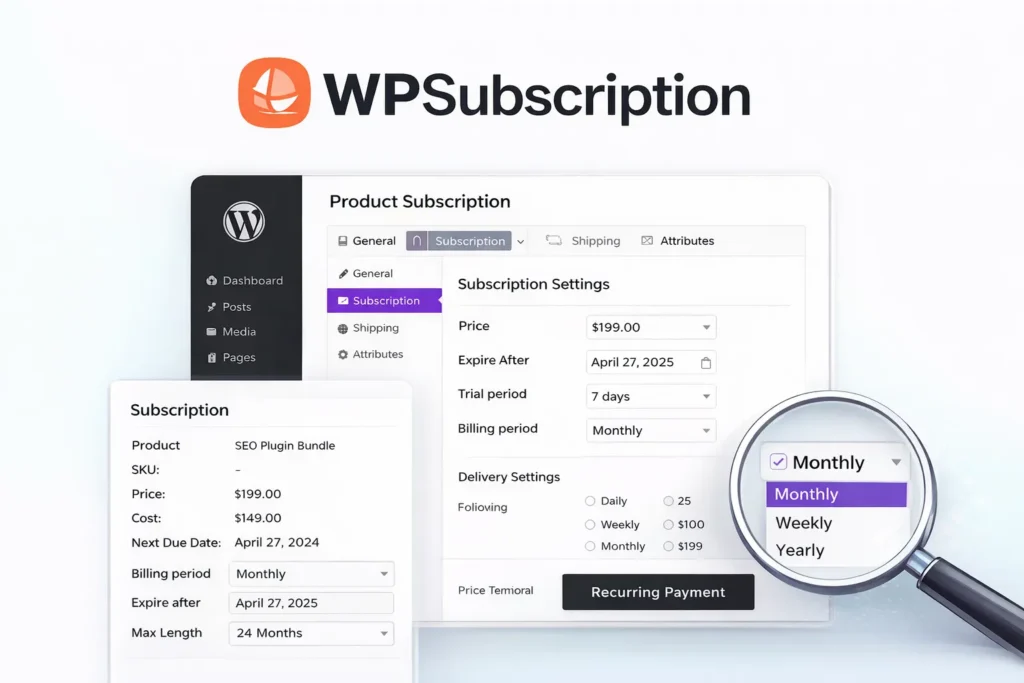 WPSubscription Pro plugin suscripciones WooCommerce pagos recurrentes ecommerce