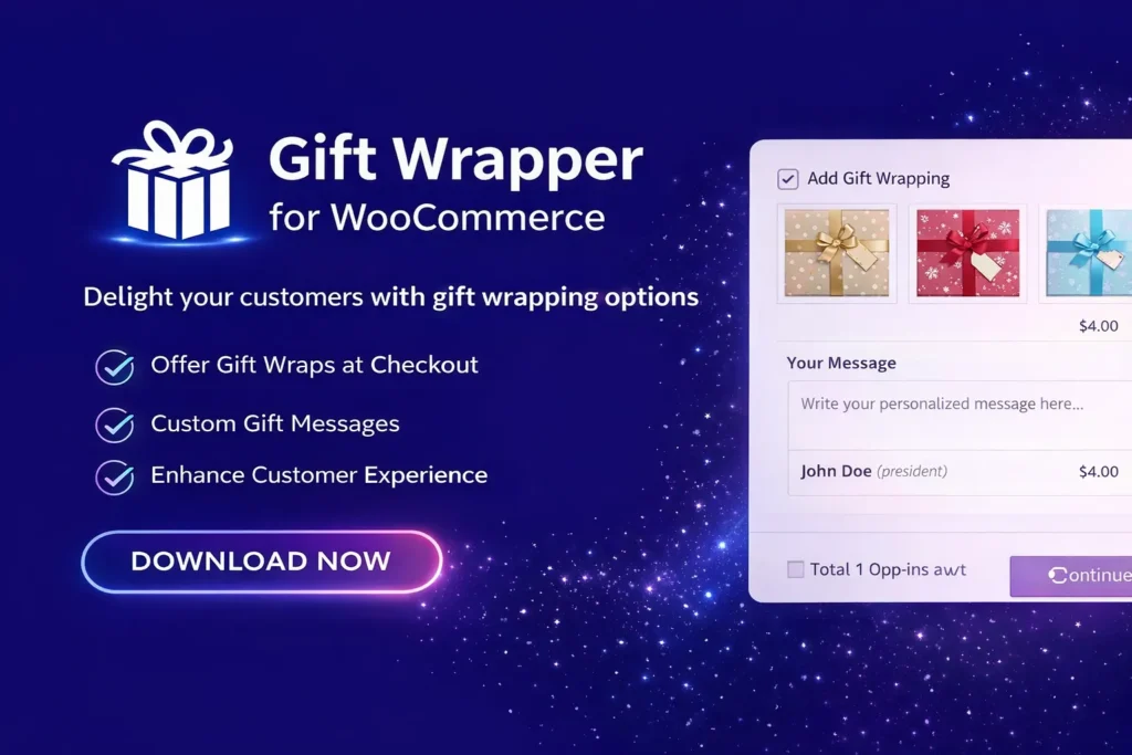 Gift Wrapper for WooCommerce plugin para añadir envoltura de regalo