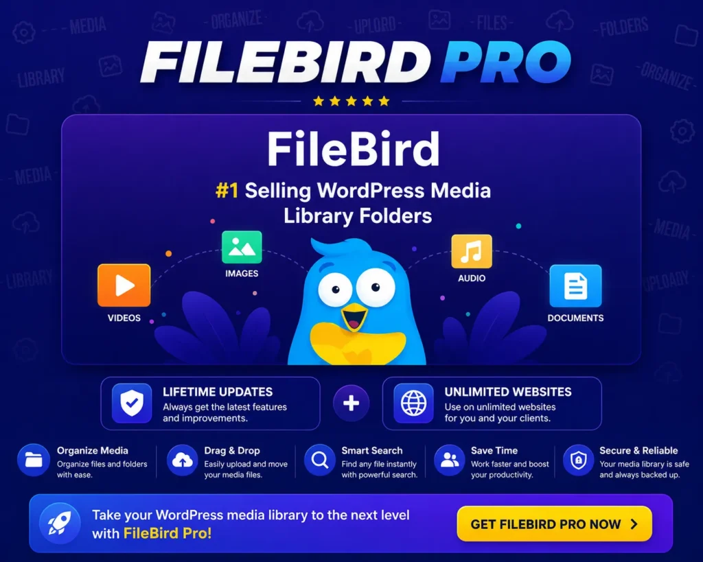 FileBird Pro organizar biblioteca multimedia WordPress