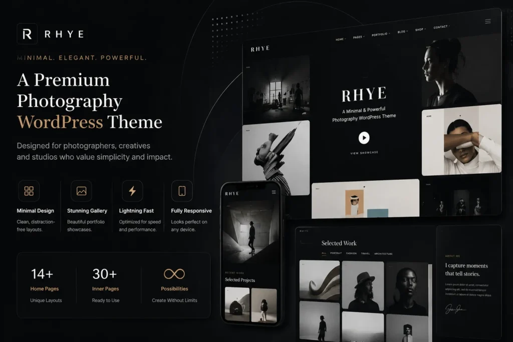 Rhye AJAX Portfolio WordPress Theme premium creative