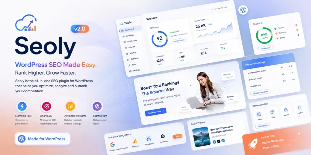 Seoly SEO Digital Marketing WordPress Theme para agencias SEO